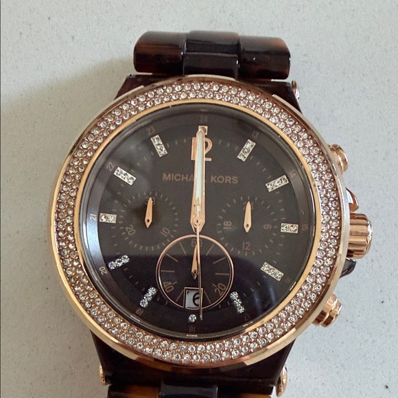 Michael Kors Tortoise and Gold Watch - Picture 2 of 6